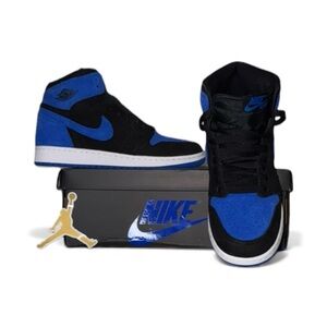 Air Jordan 1 Retro High OG "Royal Reimagined" youth 6 blue/black suede